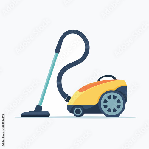 Yellow And Teal Vacuum Cleaner Illustration