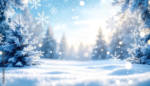 Wallpaper Mural Winter wonderland scene.  Snow-covered forest Torontodigital.ca