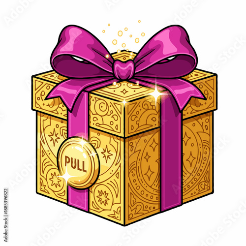Gift Box for Rewards or Gacha in Games and Online Applications, Vector Illustration