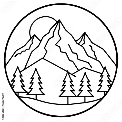 Denali  line art vector
