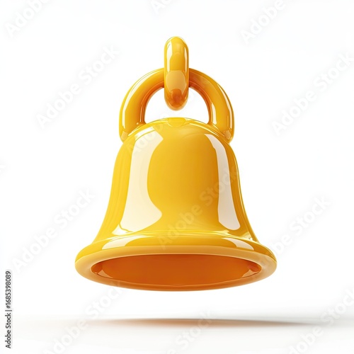 Bright yellow 3D notification bell icon for important updates and alerts