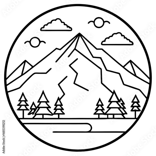 Denali  line art vector
