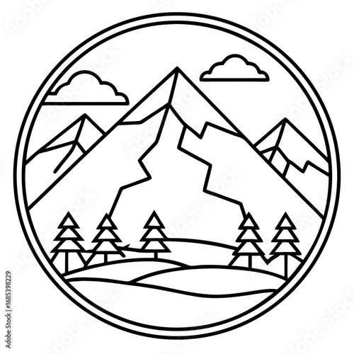 Denali  line art vector
