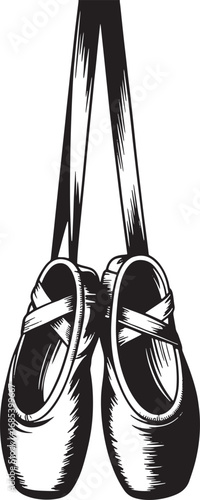 Ballet Shoes Vector Illustration for Dance, Performance, and Artistic Designs