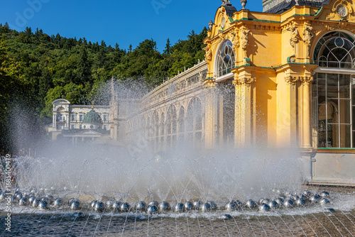 Spa center and colonnade of the famous Marianske Lazne spa, Czech Republic