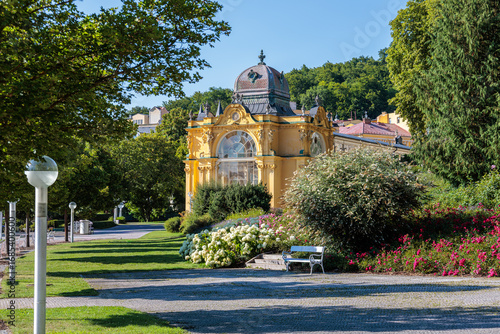 Spa center and colonnade of the famous Marianske Lazne spa, Czech Republic