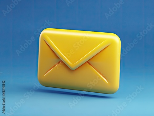 Cartoon-style 3D Email Envelope Icon for App UI Design and Communication