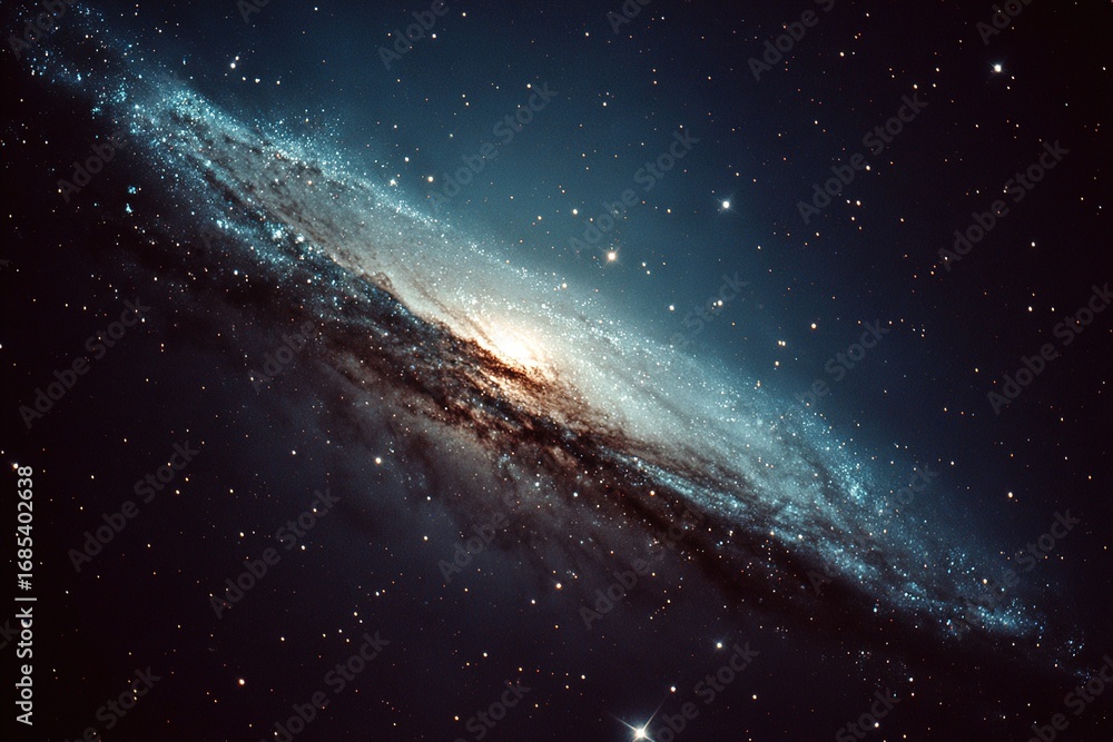 Fototapeta premium Stunning view of a spiral galaxy captured from an observatory during a clear night sky in a remote location