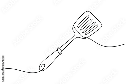 Simple line drawing of a spatula kitchen utensil