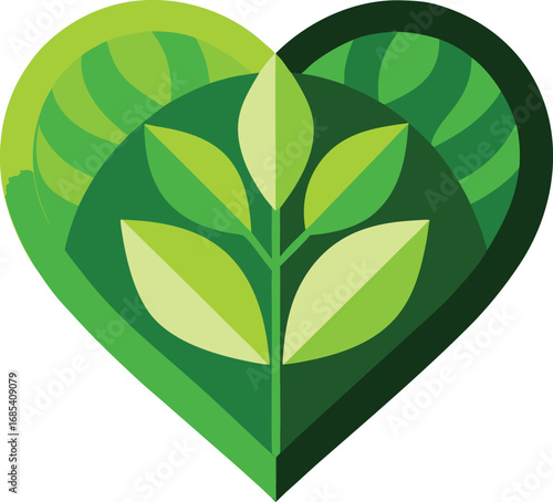 Eco friendly design elements with nature and sustainability themes