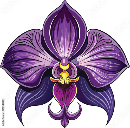Spooky Orchid Halloween Purple Orchid Flower Illustration