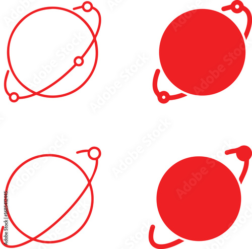 solid planet icon planet saturn with planetary ring isolated vector