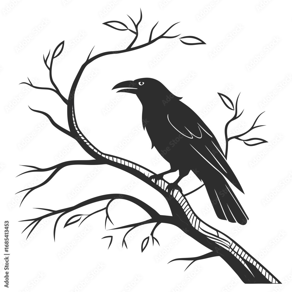 Obraz premium crow on a branch