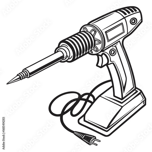 vector soldering iron with coiled