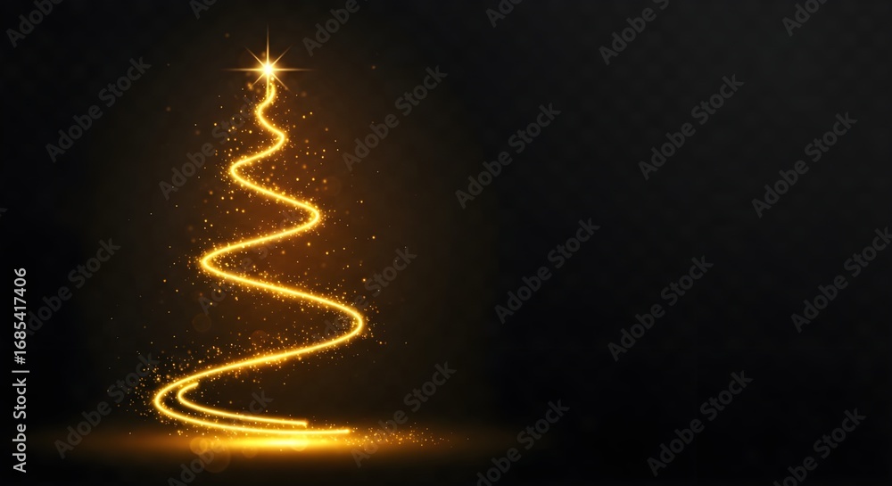 Obraz premium Feliz navidad Silueta de árbol brillante transparente sobre fondo a cuadros