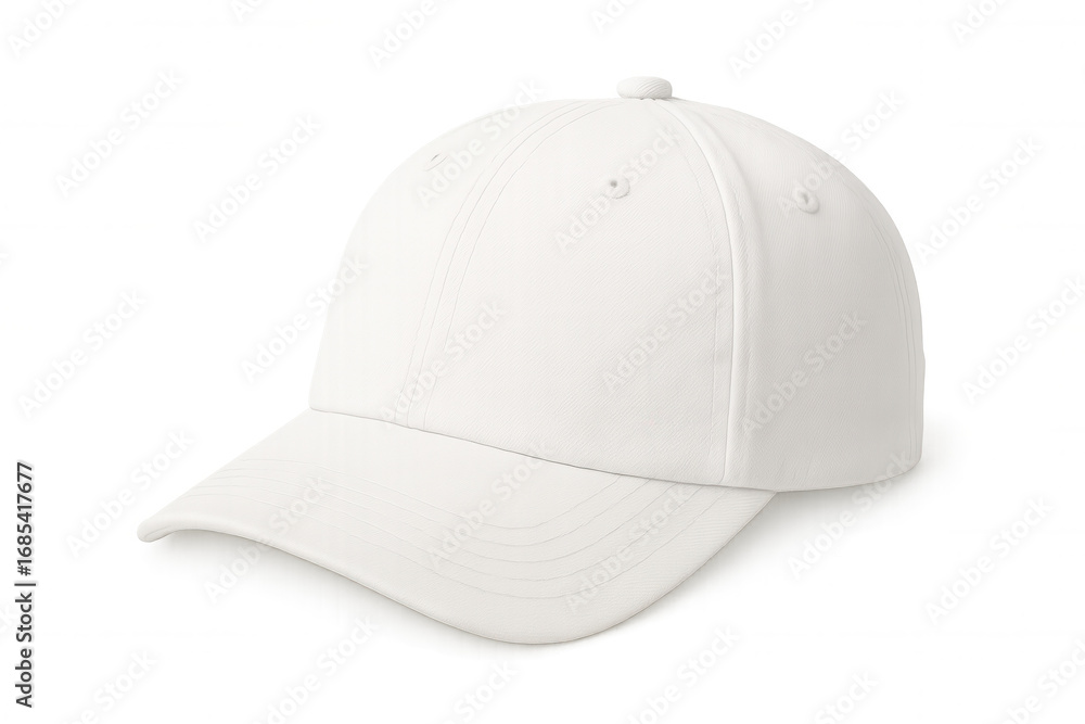 Fototapeta premium Classic white baseball cap isolated on transparent background, perfect for showcasing designs and logos