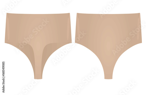 Brown female panties knickers. vector	