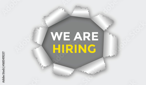 We are hiring. help wanted sign.  Job vacancy concept. Job advertisement social media design. pen vacancy design info label template