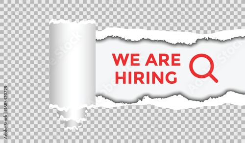 We are hiring. help wanted sign.  Job vacancy concept. Job advertisement social media design. pen vacancy design info label template