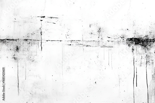 Abstract monochrome texture of a wall with streaks and splatters