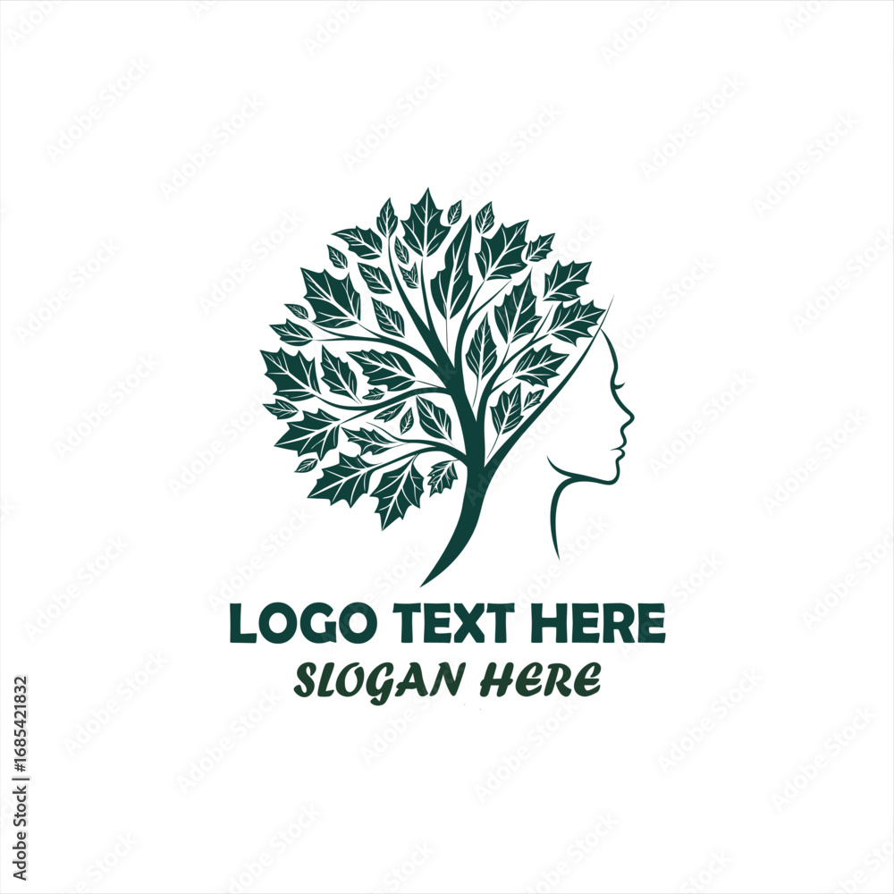 Obraz premium Tree Human Nature Logo – Eco Friendly Wellness, Beauty, and Growth Concept Design