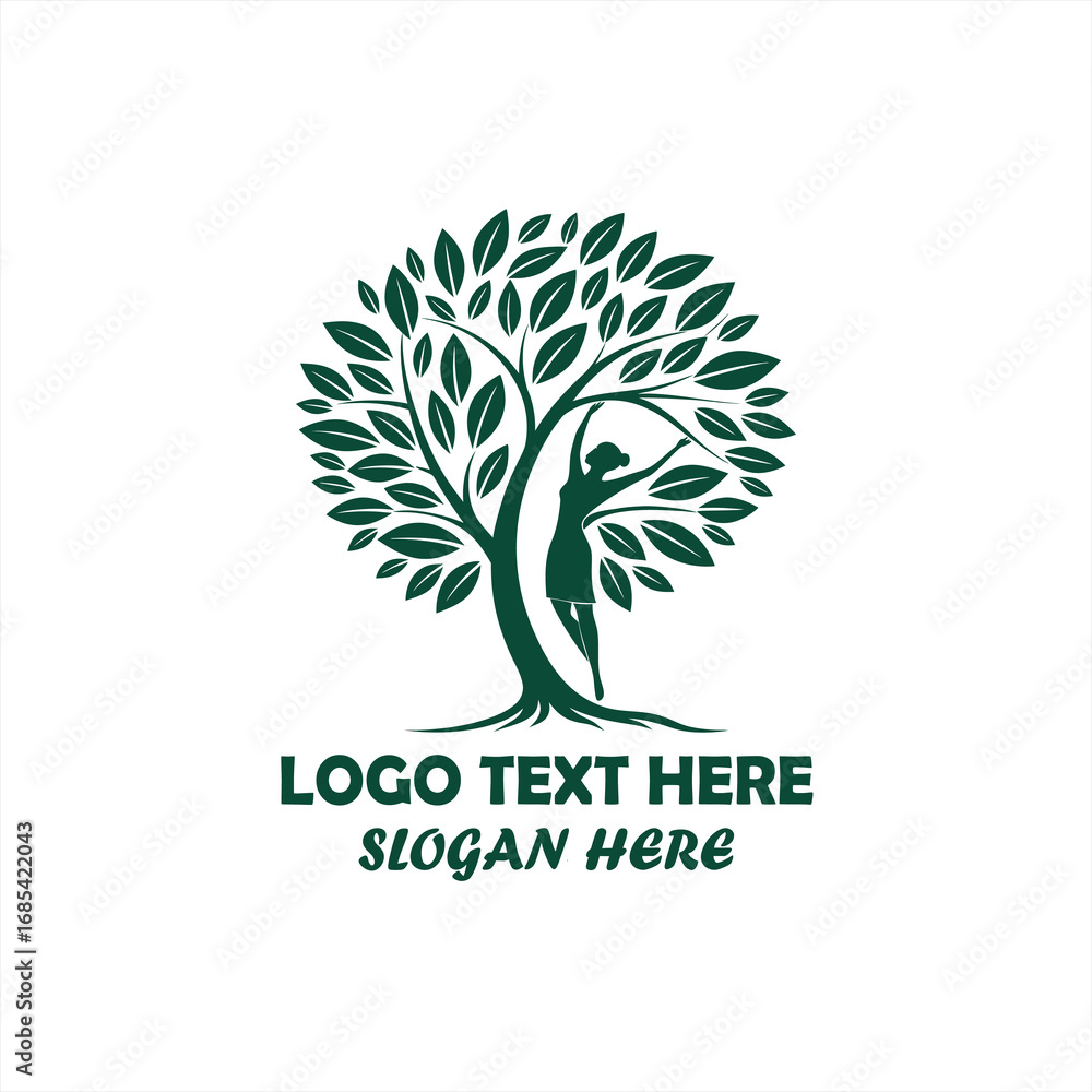 Obraz premium Tree Human Nature Logo – Eco Friendly Wellness, Beauty, and Growth Concept Design