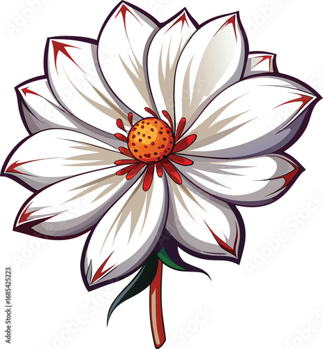 Spooky Cosmos Halloween Elegant White Flower Design