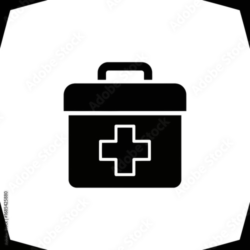 First aid kit icon with medical cross symbol
