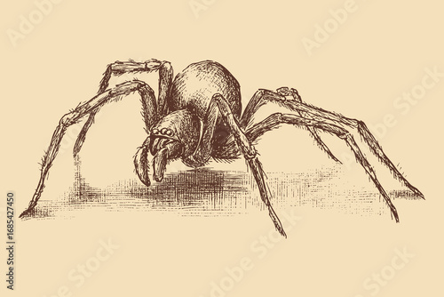Spider drawing for Halloween. You can use this vector illustration in any size for your advertising, logos, and other works.
