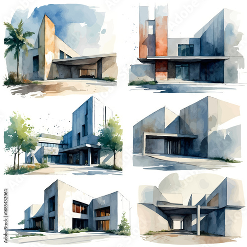 Architectural Watercolor Rendering Styles - Multiple Approaches to Building Illustration