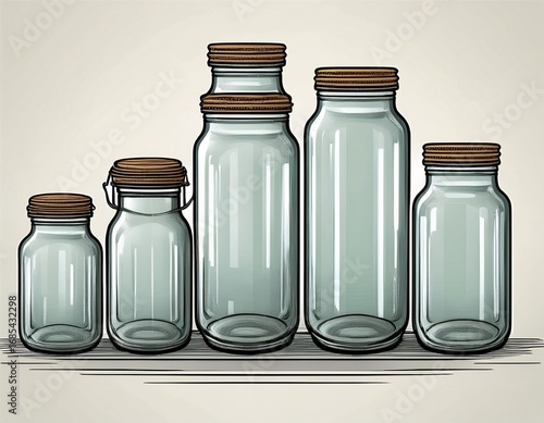 empty glass jars storage containers