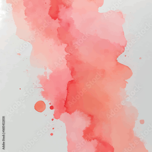Delicate Pink and Coral Watercolor Washes on Raw Canvas. Minimalist Elegant Composition with Subtle Color Transitions and Soft Edges.
