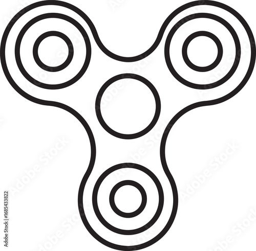 Fidget Spinner Toy Silhouette | Black Vector Illustration Design