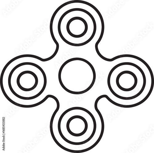 Fidget Spinner Toy Silhouette | Black Vector Illustration Design