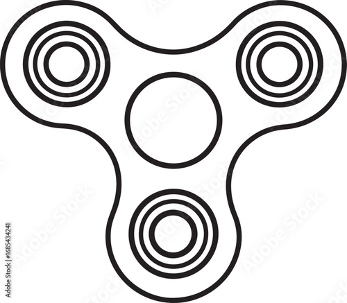 Fidget Spinner Toy Silhouette | Black Vector Illustration Design