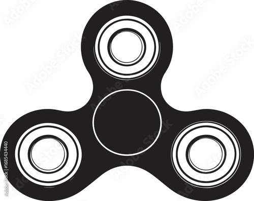 Fidget Spinner Toy Silhouette | Black Vector Illustration Design