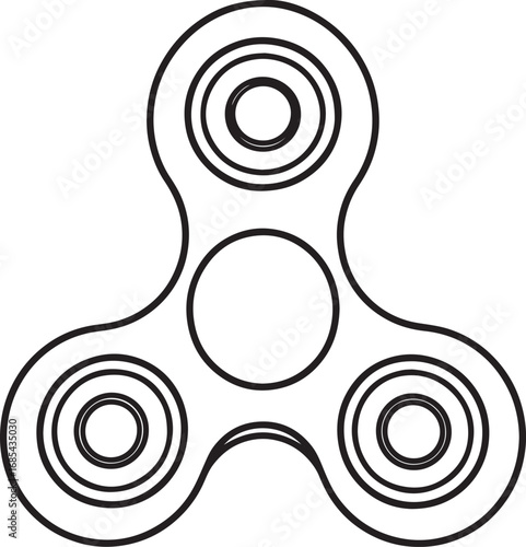 Fidget Spinner Toy Silhouette | Black Vector Illustration Design