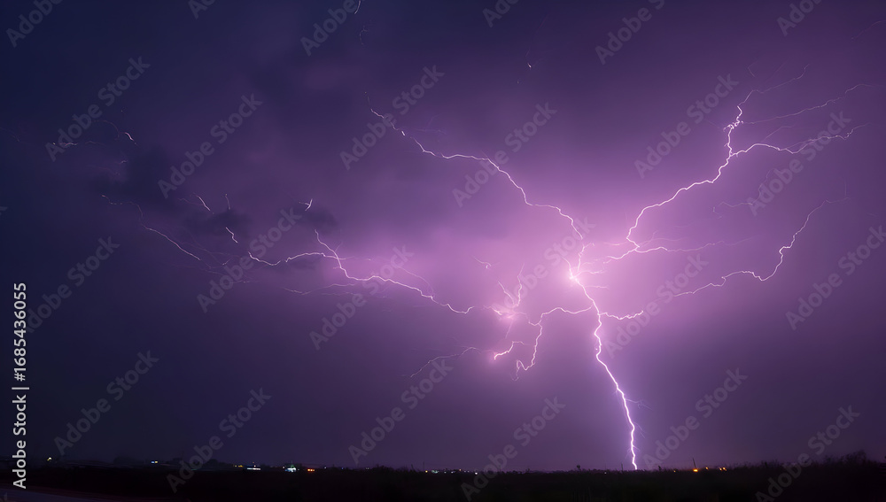 custom made wallpaper toronto digitalDramatic lightning strikes illuminate a stormy sky, showcasing the powerful forces of nature in a captivating violet hue.