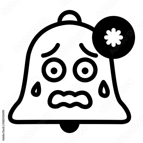 A notification icon that is anxious about getting bad news. Spamming icon