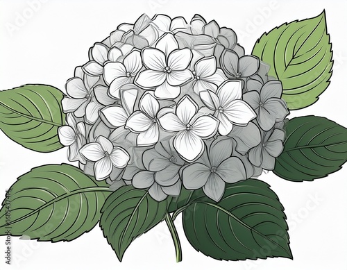 hydrangea flower isolated on white background
