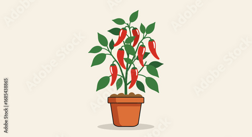 Ornamental plant in a simple pot