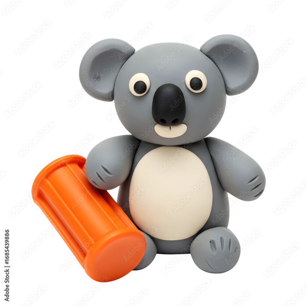 Fototapeta premium Charming Koala Figurine Polymer Clay Animal Craft