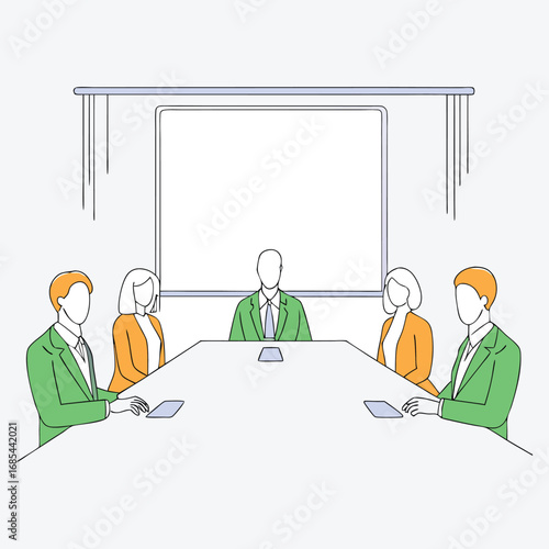 Minimal Flat Conference Call Teamwork Design