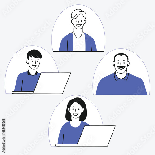 Modern Flat Style Conference Call Vector