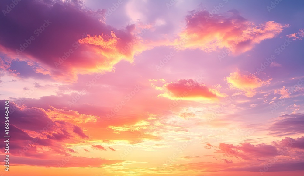 Obraz premium Colorful sunset sky with vibrant clouds