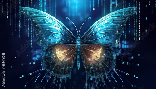 a digital butterfly emerging from a cocoon of binary code the transformation and iterative progress associated with agile methodologies