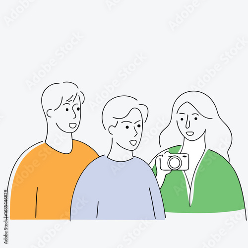 Corporate Team Conference Call Vector Illustration
