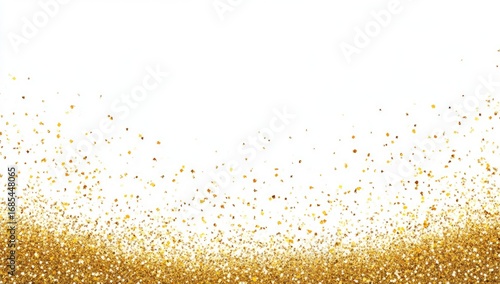 Gold glitter confetti on white background (2)