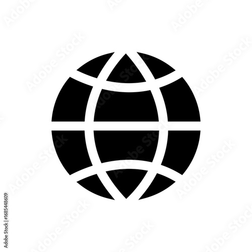 Abstract vector Black and white globe line art icon design