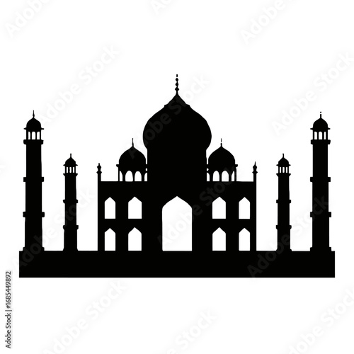 Vector art of silhouette of the taj mahal monument